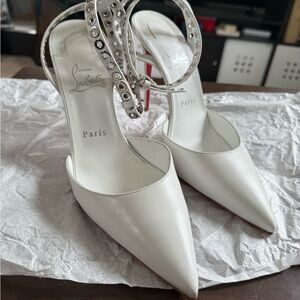 Christian Louboutin White Studded Women's Heels